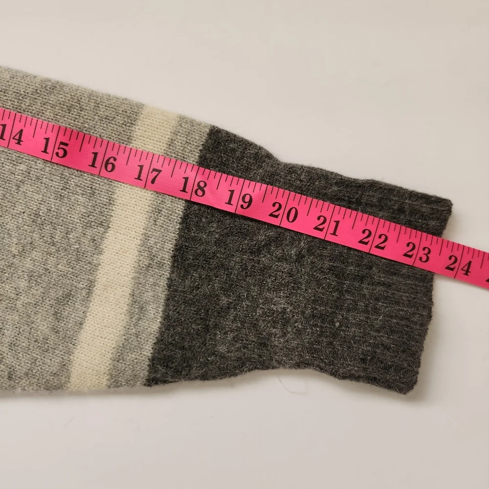 Vintage Ron Chereskin Lamswool Angora Rabbit Hair Men's Gray Striped  Sweater
